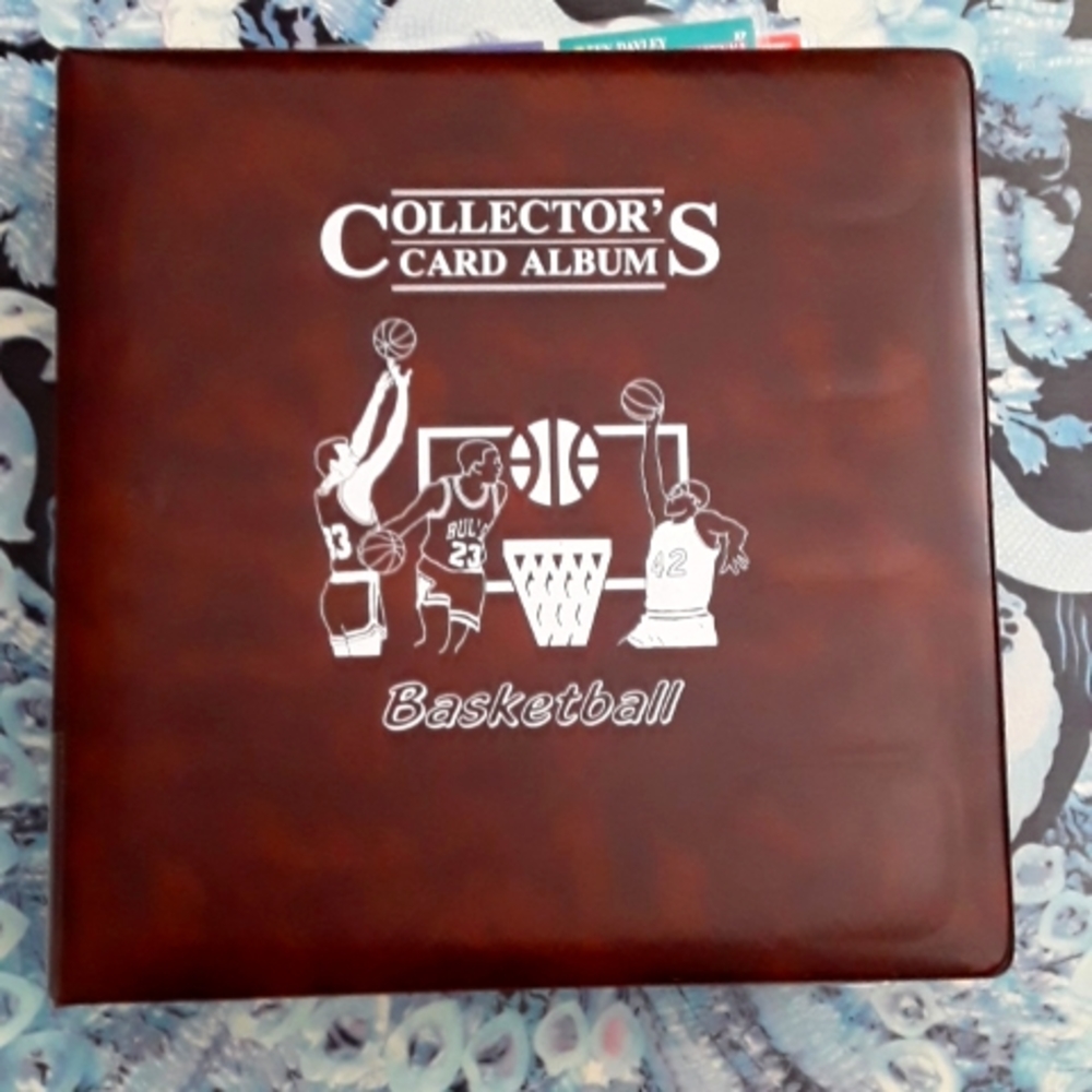 Collector's card album with basketball, baseball, American football 400+ cards